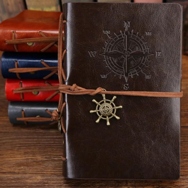 

Writing Journal Spiral Notebook Diary Notepad Vintage Nautical Pirate Anchors Pu Leather Retro Pendants Note Book Sketchbook