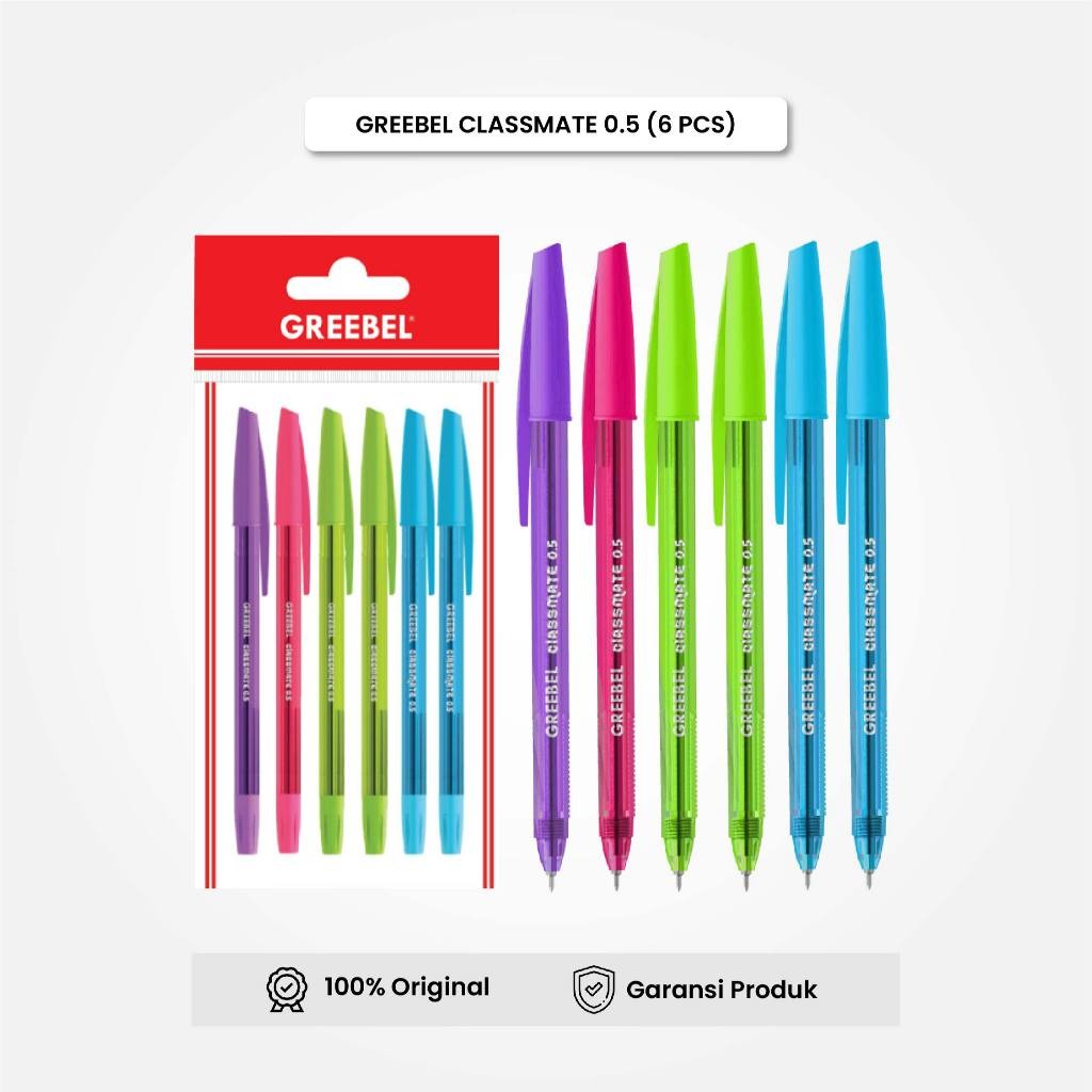 

GREEBEL Pulpen Ballpoint / Classmate 0.5 Hitam (6PCS/SET) / Pulpen GREEBEL / Pena / Ballpen