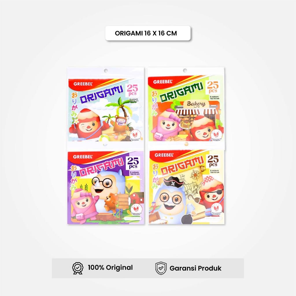 

Origami Kertas Lipat Greebel / Paper Craft 5 Warna isi 25 Lembar (16X16CM)