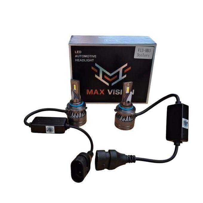 Lampu mobil led hb3 3 warna max vision headlight led hb3 max vision 3 warna