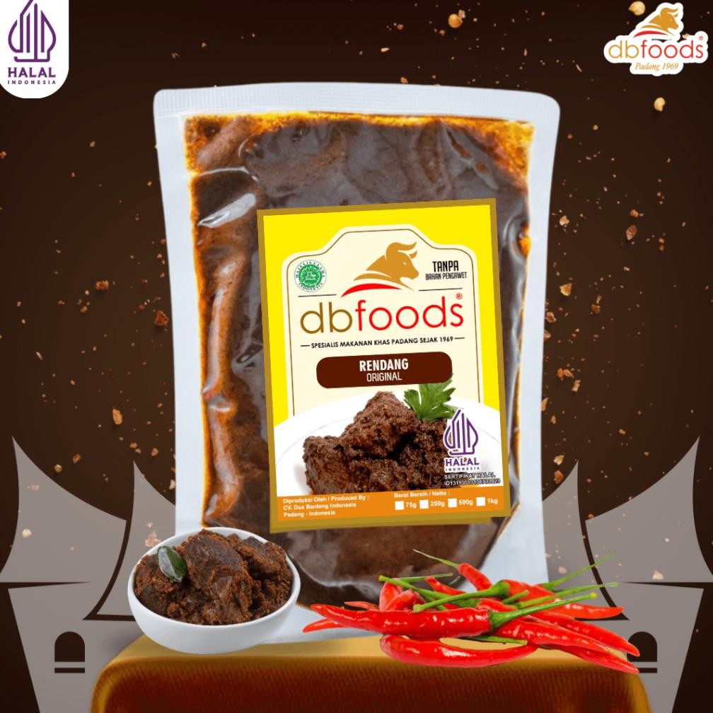 

DBFOODS Rendang Original 500g Siap Makan Praktis Asli Padang