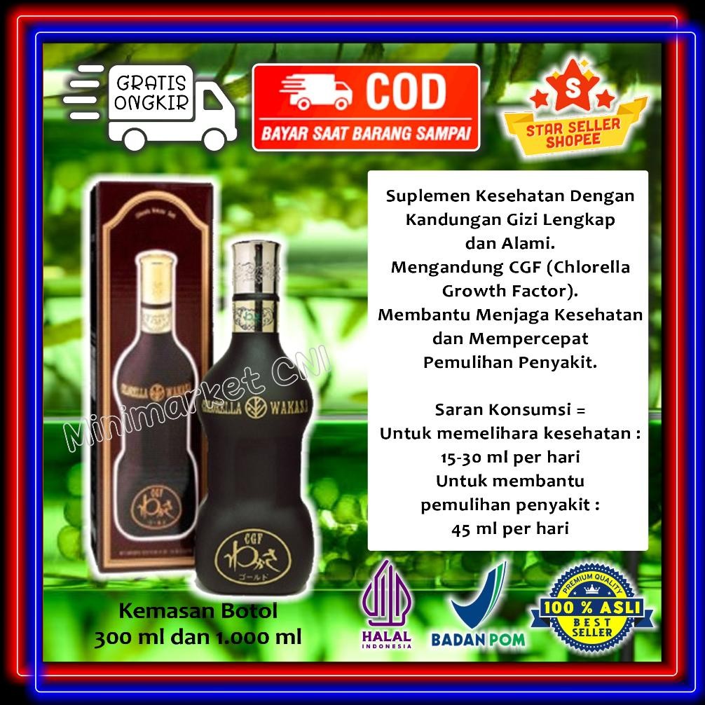 Wakasa Gold Suplemen Kesehatan Ekstrak Chlorella CGF untuk Tubuh Bugar & Regenerasi Sel Agar Awet Mu