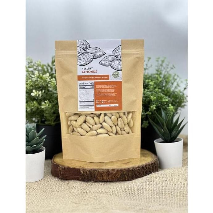 

Grosir Organic Paradise Raw Blanched Almond 500 Gram / Kacang Almond Kupas Kulit Mentah 500 Gram Usa Non Gmo