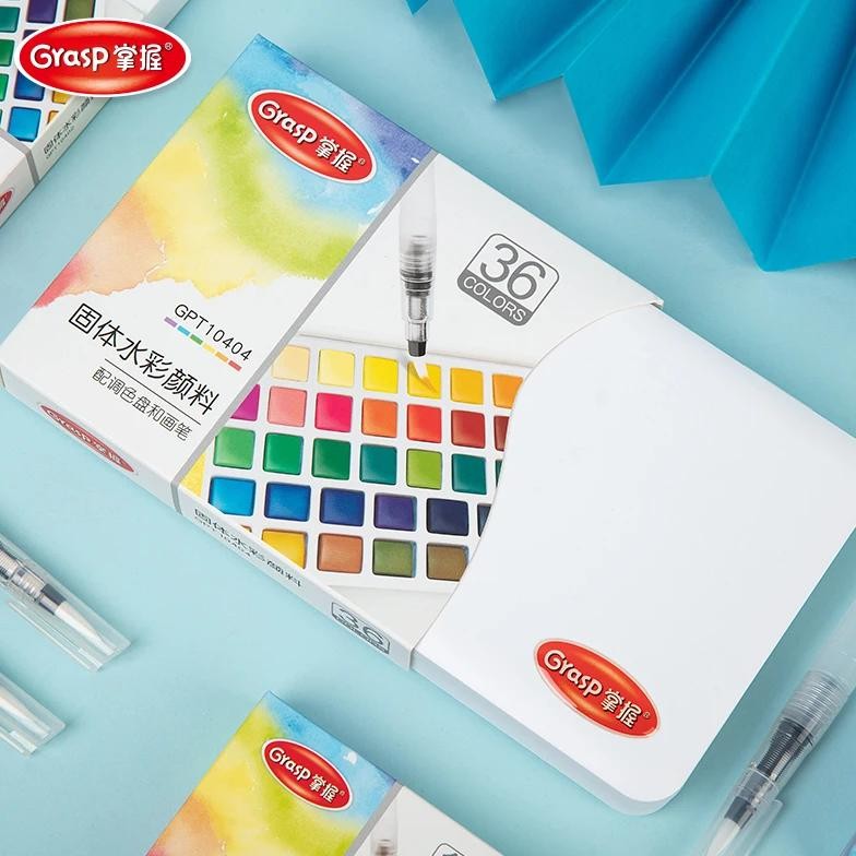 

12/24/36/48 Colors Watercolor Paint Set With Water Brush Pens Art Supplies, For Artists, Amateur Hobbyists And Painting Lovers