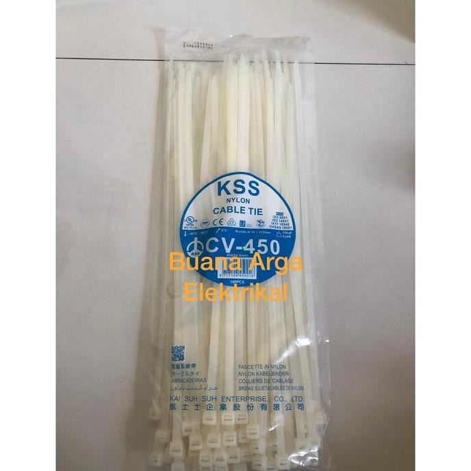 

Kabel Ties CV-450 x 7.6 KSS Warna Putih/Hitam @100pcs