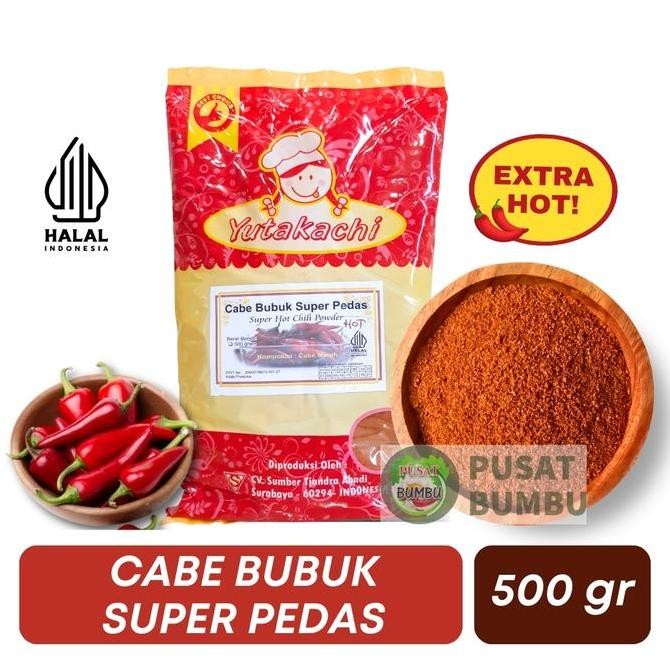 

HIW Cabe Bubuk Super Pedas 500 gr / Bubuk Cabe Murni Yutakachi bahan rempah Masakan