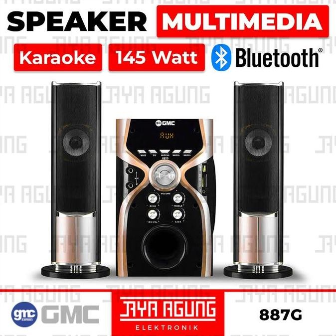 Speaker Multimedia Karaoke Bluetooth Aktif Gmc 887G Jack Mic Usb Pc New Stok