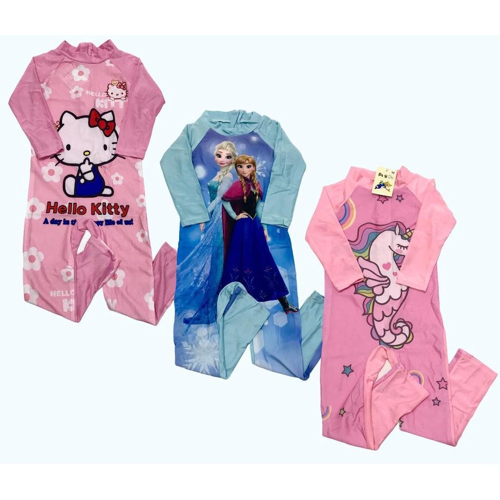 Baju Renang Motif Diving Anak Muslim Lengan Panjang  Import