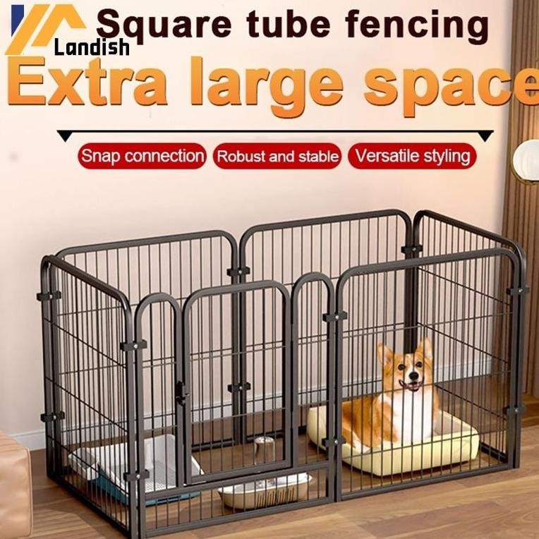 Kandang Hewan Pagar Besi Large Size Pet Cage Anjing Kucing Kandang Pagar Portable Indoor Outdoor Pag