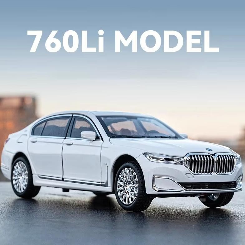 1:24 Diecast Bmw 760 Li The7 Koleksi Miniatur Pajangan Model Mobil Mewah Lux Realistic Pullback Car 