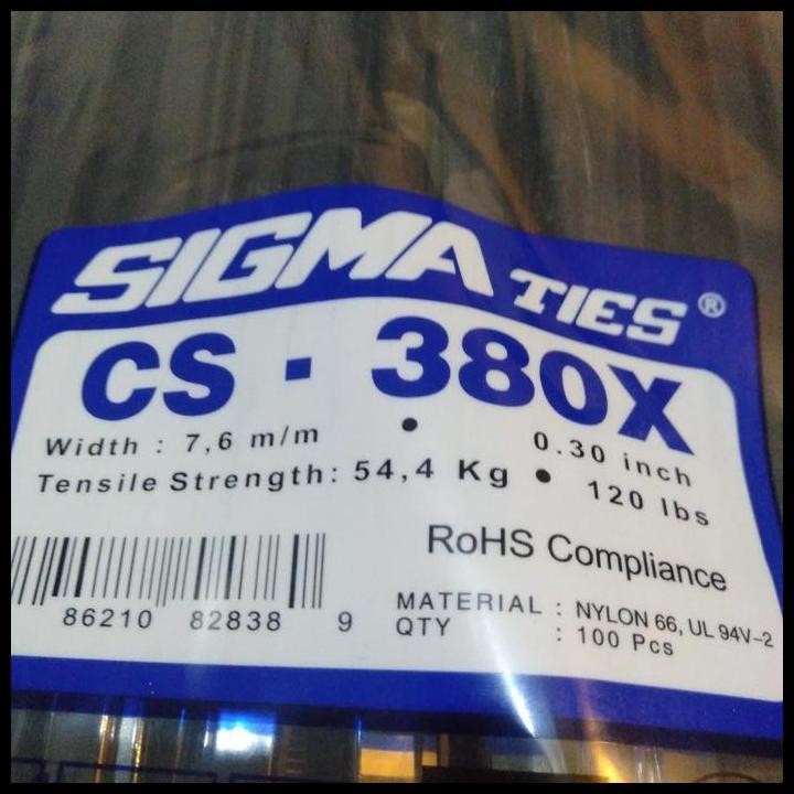 

Kabel Ties Sigma Cs 380 X Hitam Isi 100Pcs Special Promo...!!!