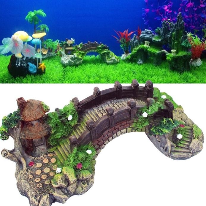 Terlaris Dekorasi Aquarium Jembatan, Hiasan Aquarium Jembatan, Hiasan Aquarium Fiber Jembatan Cina, 