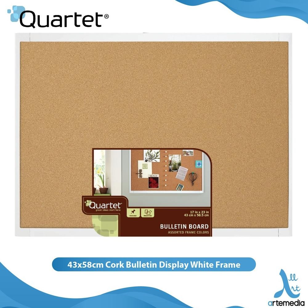 

SPIROS QUARTET 43X58CM CORK BULLETIN DISPLAY WHITE FRAME