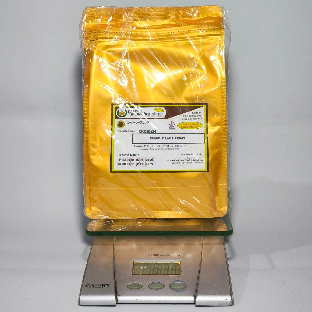 

BUMBU TABUR 1 KG RASA RUMPUT LAUT SEAWEED PEDAS COCOK U/ ANEKA SNACK SHIHLIN KENTANG TAHU CRISPY DLL