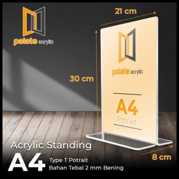 

Acrylic Tent Holder /Akrilik Tent Card A4 T Portrait 2Mm Terbaru