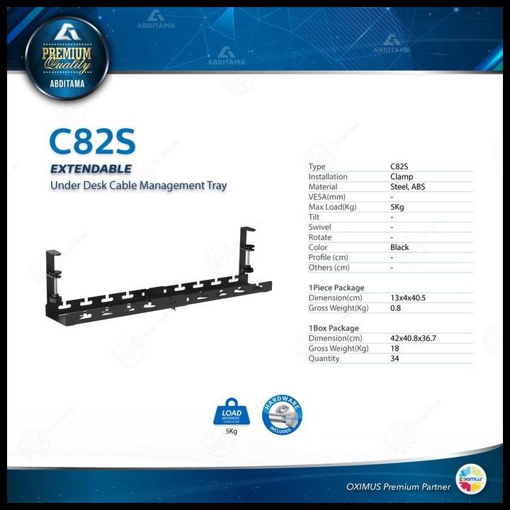 

Oximus C82 C82D C82S Clamp-On Underdesk Cable Management Tray Bracket Storage Kabel Management Jepit Mudah Dipasang Dengan Penjepit Yang Kuat, Baki Ini Dengan Aman Menahan Kabel, Stopkontak, Dan Adaptor, Menjaga Semuanya Tetap Rapi Dan Tidak Terlihat Best