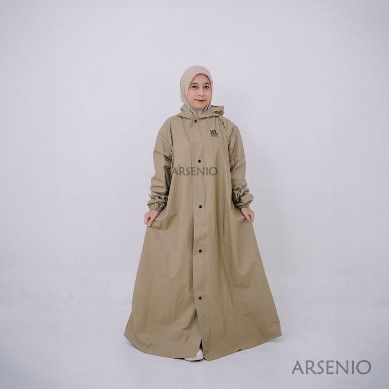 JAS HUJAN GAMIS WANITA  ARSENIO LENGAN PANJANG,MANTEL Gamis Wanita Muslimah Jumbo Kuat  Anti Rembes