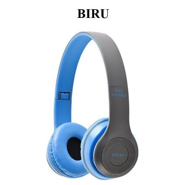 Headset Bando Bluetooth Extra Bass + Bisa Mode Kabel Jack 3.5Mm - Earphone Headphone Wireless New St