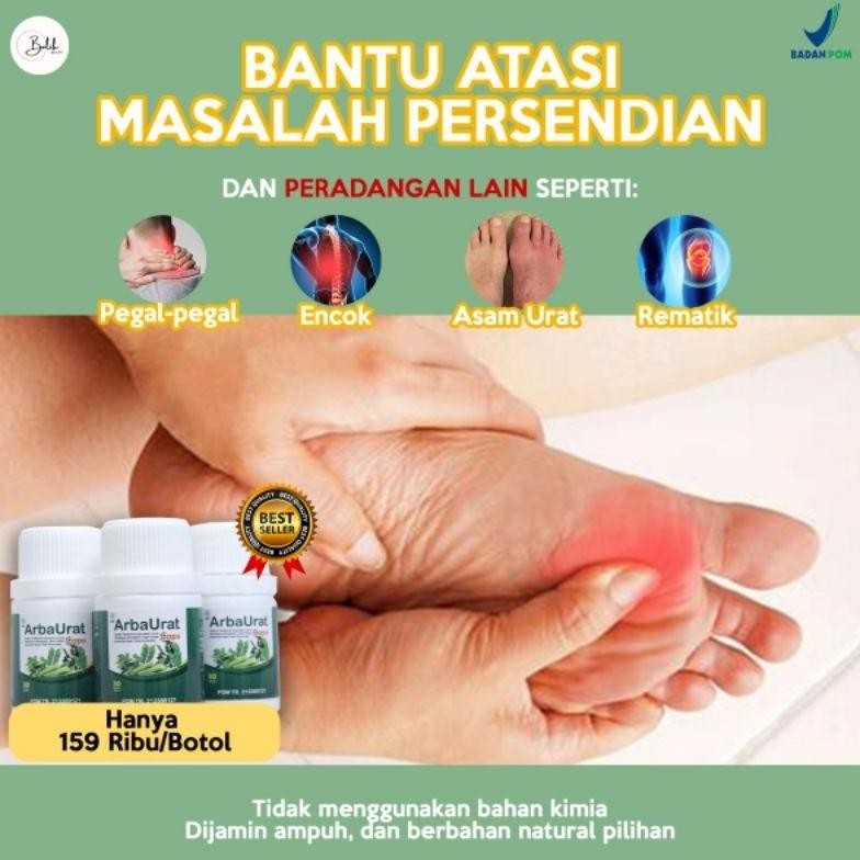 Ready Arbaurat Obat Herbal Atasi Rematik Dan Asam Urat Original 30 Kapsul Original Bpom