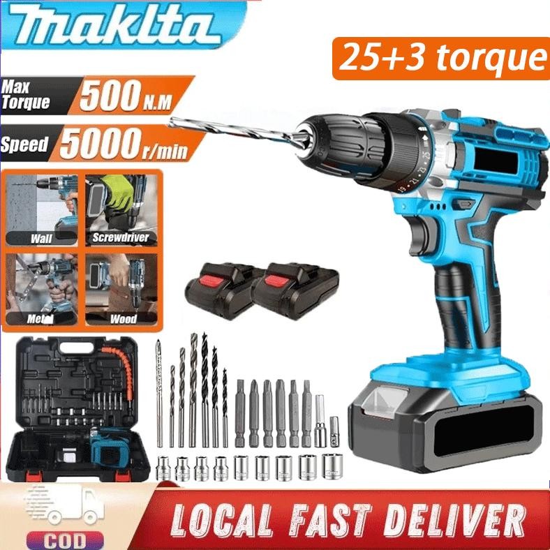 NEW Mesin Bor Baterai Tangan Dengan 298V/ 500N.M Cordless Cas Tangan Dengan Drill Battery Impact Dri