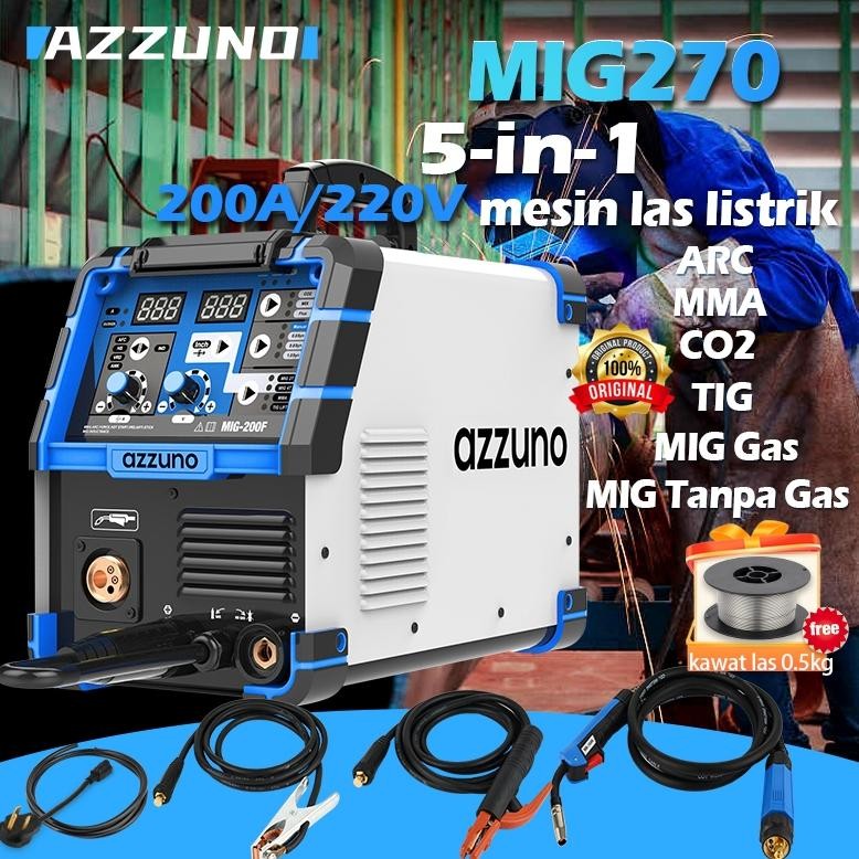 Azzuno Mesin Las Listrik Otomatis Argon Mesin Las TravO Las 200 Amp Mig Mma Arc Tig Co2 Gas Inverter