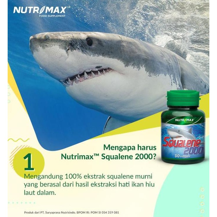 

Terlaris Nutrimax Squalene 2000 Vitamin Minyak Hati Ikan Hiu Squalen Ori Ready