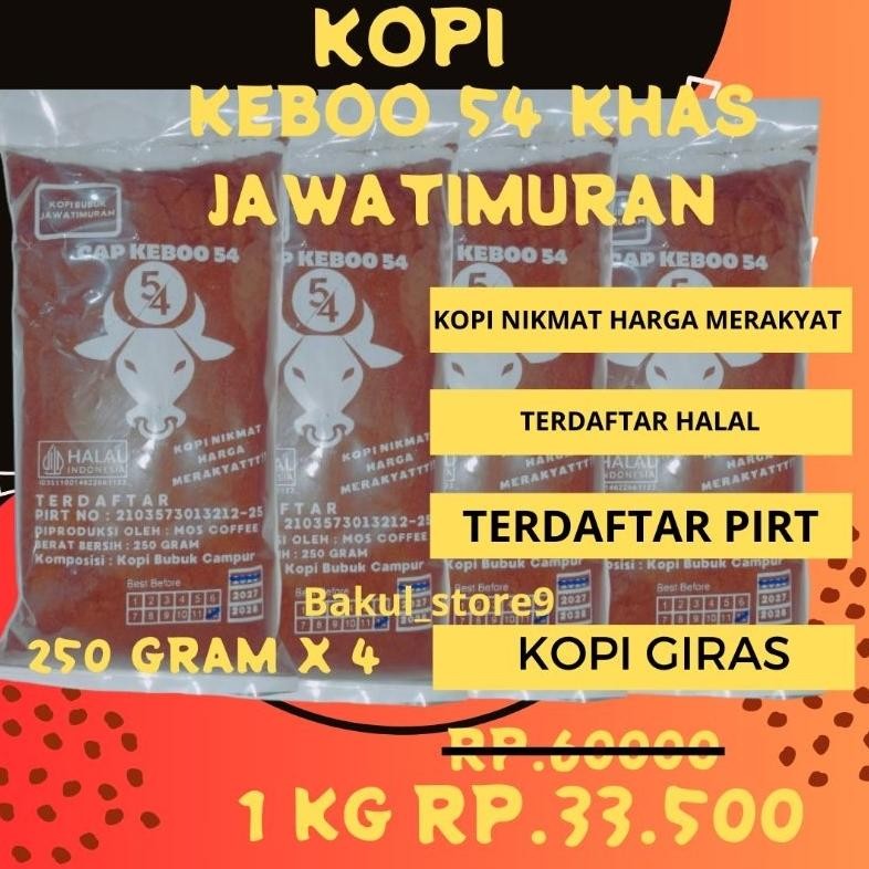 

Kopi Bubuk 54 Murni 1kg / Satu Kilo Coffee Tubruk Jawatimuran Rasa Dan Aroma Mantap AST nUg