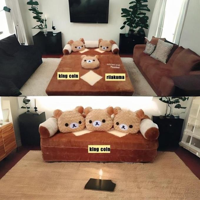 Sofa Bed Minimalis Bulu Rasfur Multifungsi Kasur Lipat Motif Karakter Free Bantal Busa Furniture Co