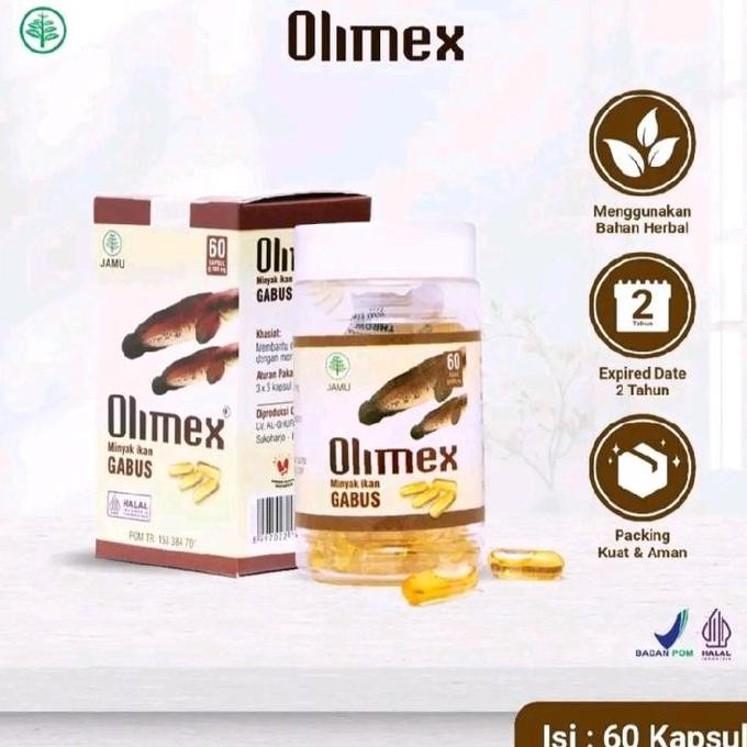 

Terlaris Olimex Asli Extra Ikan Gabus Isi 60 Kapsul Herbal Vitamin Kesehatan Solusi Untuk Mengeringkan Bekas Luka Pasca Oprasi.Bpom Minyak Kapsulo Limex
