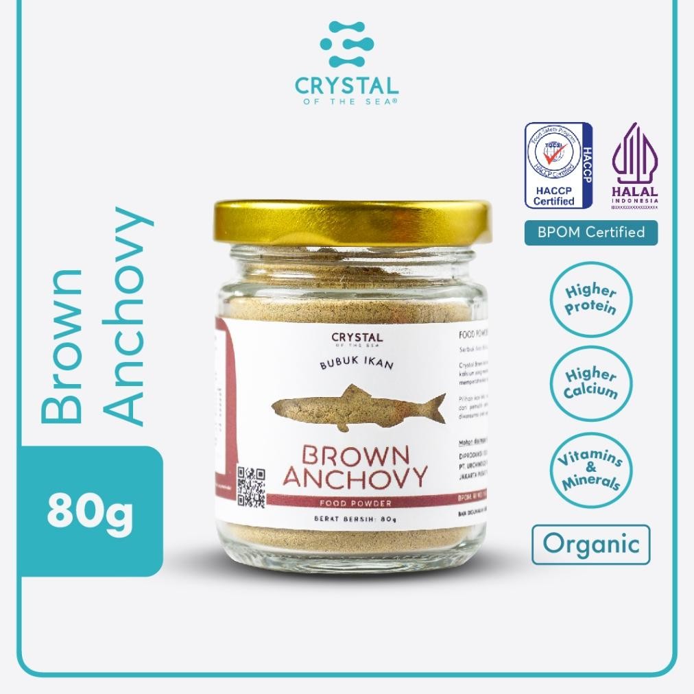 

Crystal of the Sea | Brown Anchovy Powder 80GR / 20GR | Ikan Bilis Bubuk Teri Jengki - Bumbu Kaldu MPASI nUg