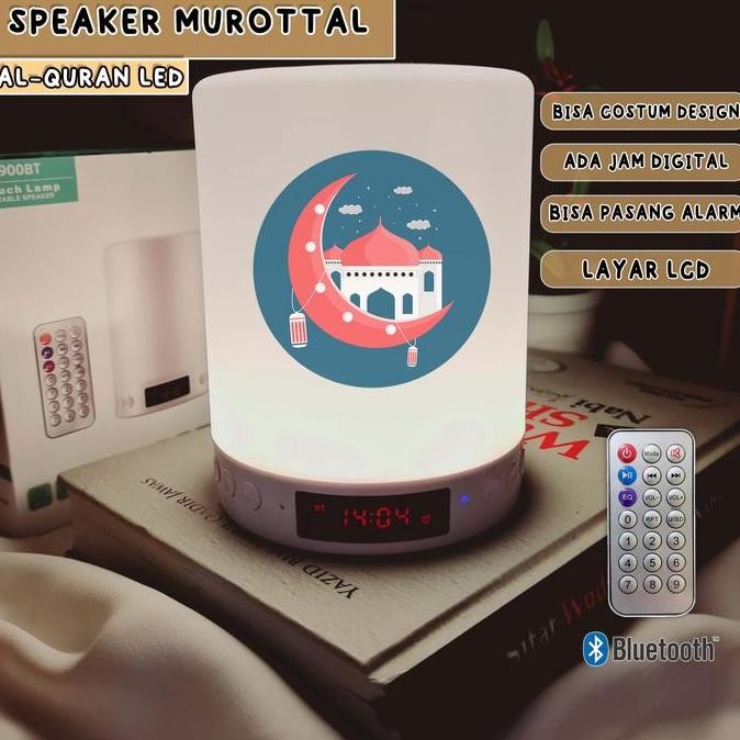 Cod Speaker Alquran Speaker Murottal Alquran Led Jam & Alarm Motif Masjid New Stok