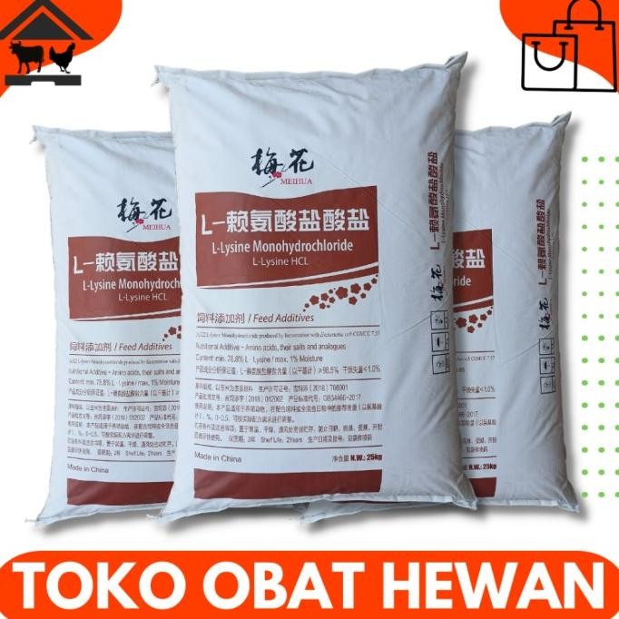 Terlaris Lysine 25Kg (1 Sak) - Lisin Lysin Lisine Leusin Suplemen Vitamin Kucing Anjing Udang Ikan S