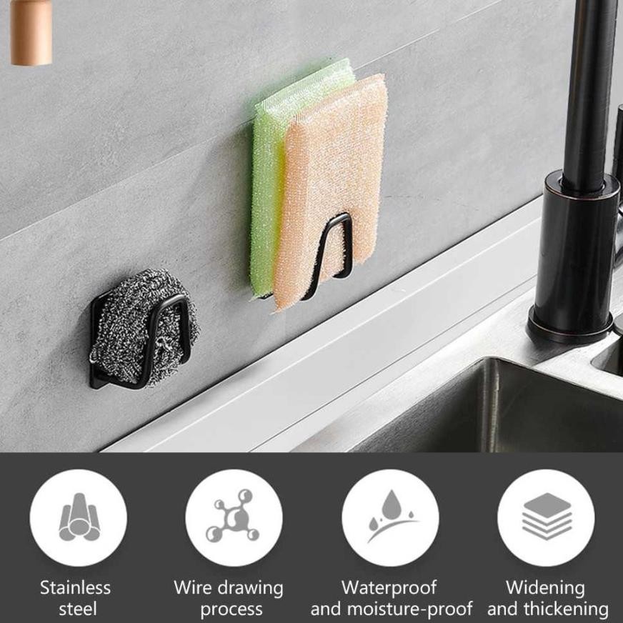Ready Tempat Spons Holder Stainless Rak Untuk Spon Tutup Panci Multifungsi Tempelan 3M Kitchen Sink