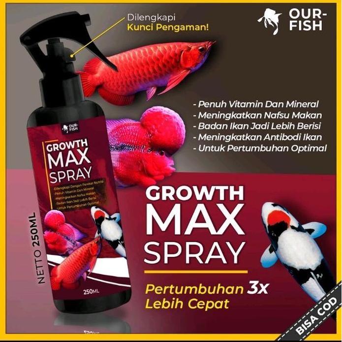 Terlaris Vitamin Pakan Ikan Hias Pertumbuhan Growth Max Untuk Ikan Koi Arwana Louhan Koki Goldfish M