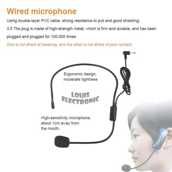 Speaker Megaphone Mic Headset Taffware K300 Ada Echo Mic Penguat Suara Tour Guide New Stok