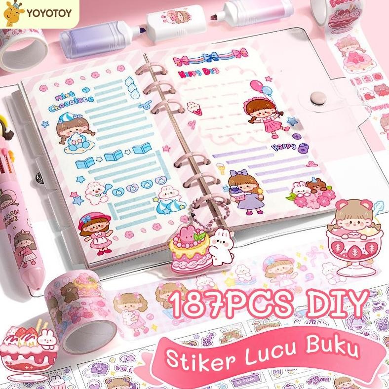 

''Terlaris" Diy Stiker Lucu Buku Diy Gantungan Kunci Set Stiker Label Buku Jurnal Anak Diary Set Mainan Edukasi Buatan Tangan Mainan Anak Perempuan Murah