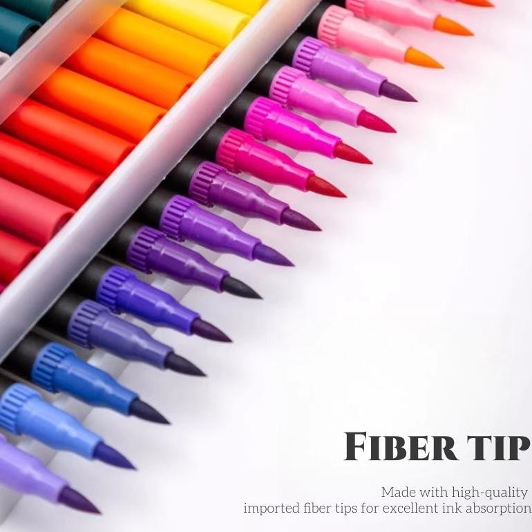 

RB Hightune 12/36/60/100/120 Spidol Warna Set Brush Pen Double Tip Drawing Pen