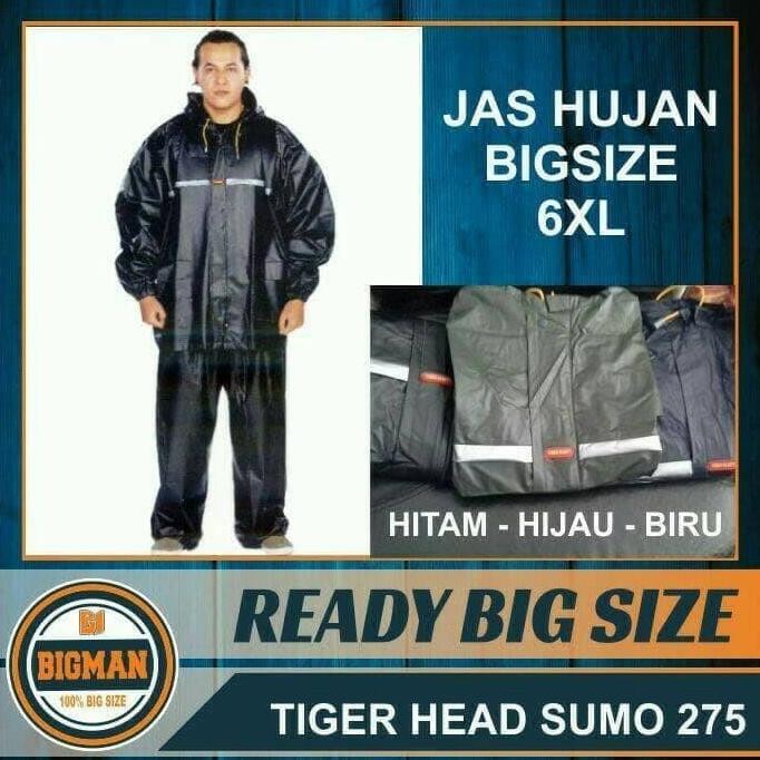 Jas Hujan Tiger Head Sumo 275 Setelan Jaket Celana Size Jumbo Big Size 6Xl Mantel Mantol Raincoat