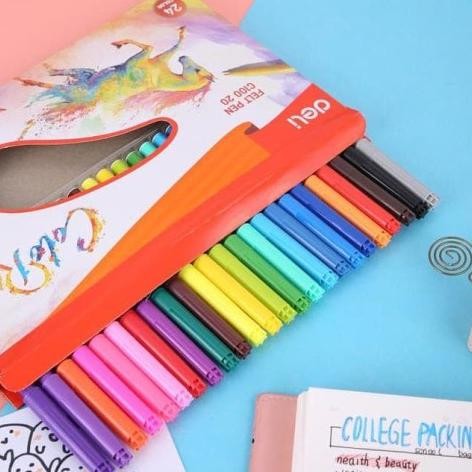 

RB Deli EC10020 Spidol 24 Warna Tidak beracun Warna Cerah
