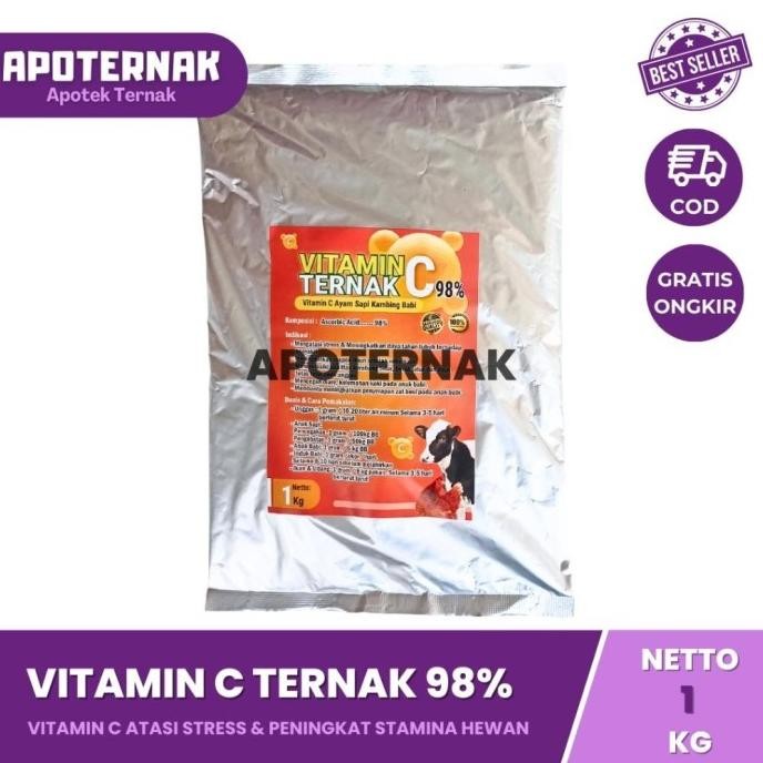 

Terlaris Terbaik Vitamin C Ternak 98% 1Kg - Meningkatkan Daya Tahan Tubuh Ternak Unggas Ayam Babi Pedet Sapi Ikan Udang - Ascorbic Acid Food Grade ||