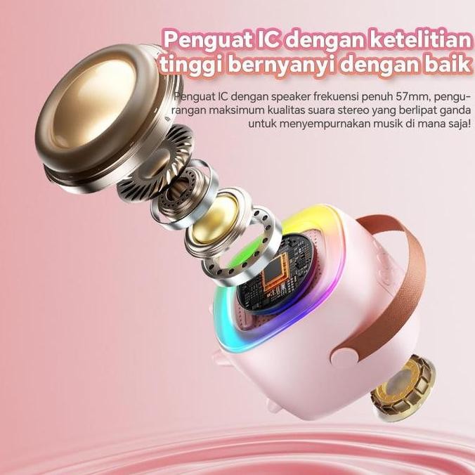 2025 Speaker Bluetooth Speaker Mikrofon Karaoke Baru Speaker Nirkabel Speaker All-In-One Mesin Karao