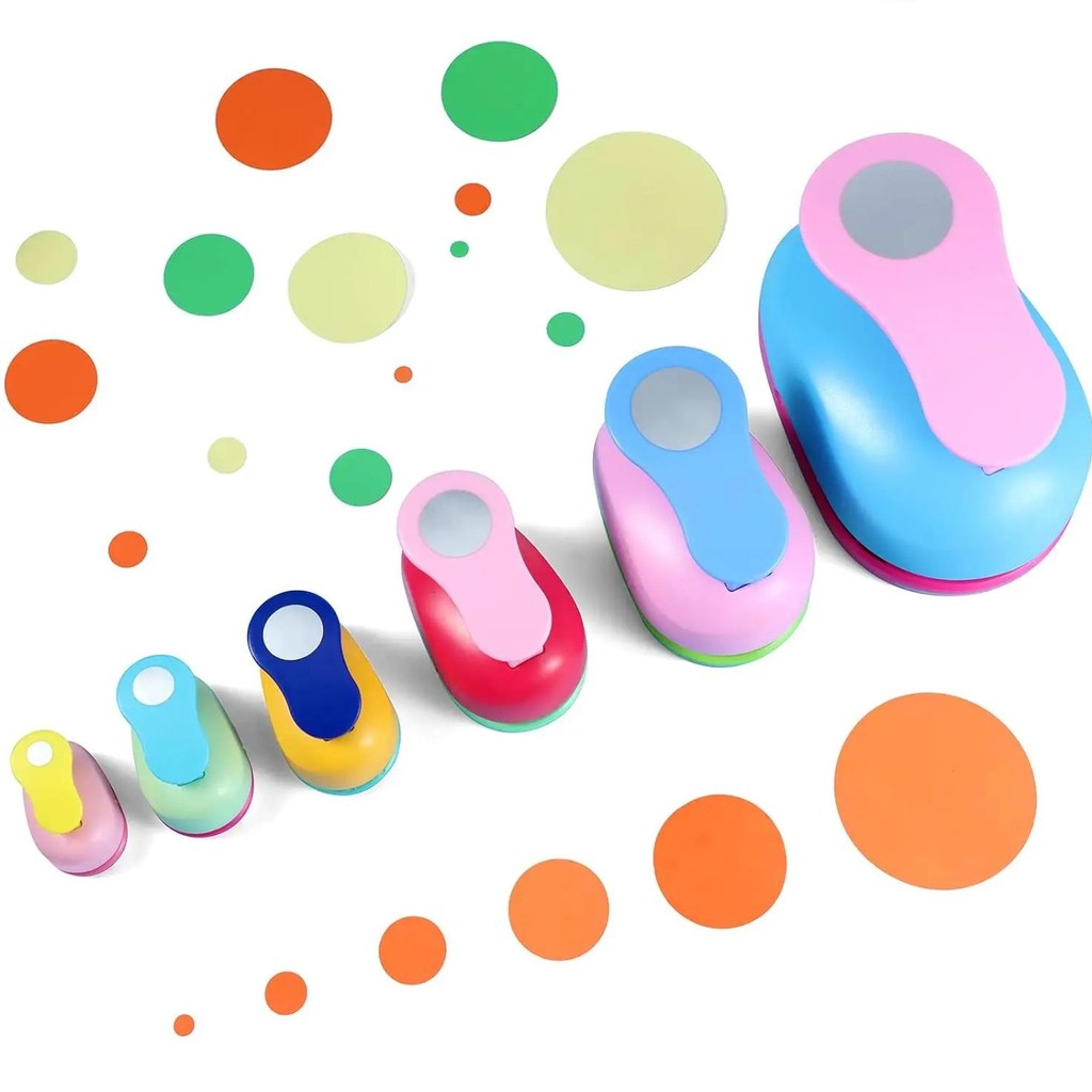 

Circle Punch, 3", 2", 1.5", 1", 5/8'', 5/16" Round Shape Hole Punch Lever Action Paper Punch Circle Cutter For Paper Crafts Scra