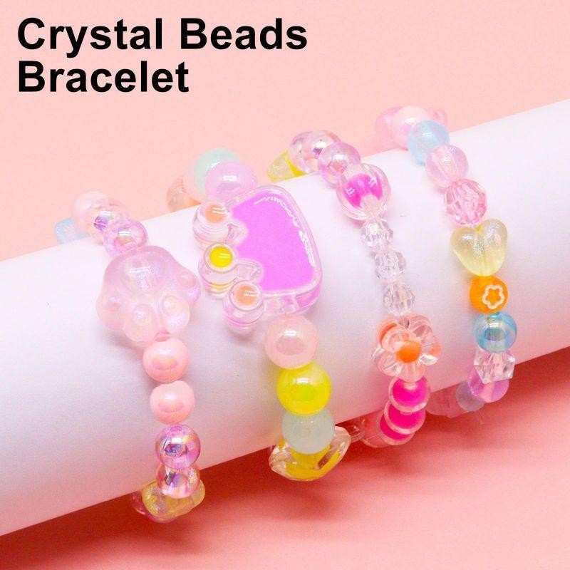 Diy Gelang Set Manik Manik Kristal Dopamin Aksesoris Gelang Kreatif Anak Mainan Manik Anak