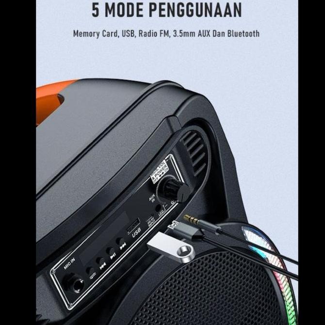 Speaker Rgb Robot Rb450 Bluetooth Speaker Robot + Mic Karaoke New Stok