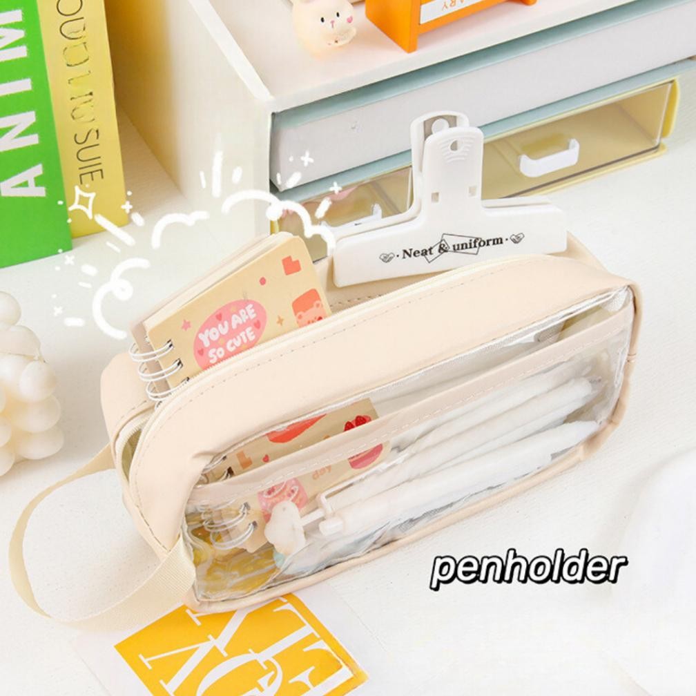 

Xct-2328 Tenno Kotak Pensil Lucu Transparant Tempat Alat Tulis Box Makeup Multifungsi Kapastias Besar Waterproof Anti Air Estetik Aesthetic Warna Pastel Macaroon
