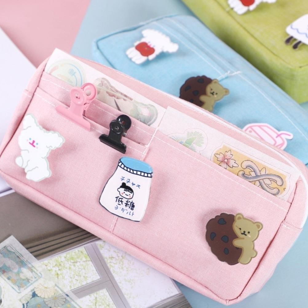 

Tu-67 Tenno Kotak Tempat Pensil Canvas Pencil Case Kain Lucu Kapastitas Besar Free Pin Bross Aesthetic Estetik Multifungsi