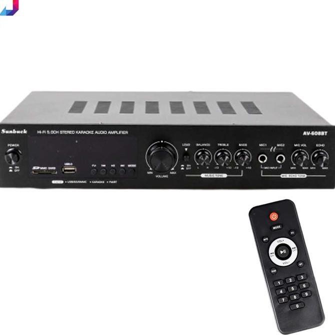Bluetooth Amplifier Ampli Karaoke Karoke Blutut Sunbuck 5 Ch 600 Watt New Stok