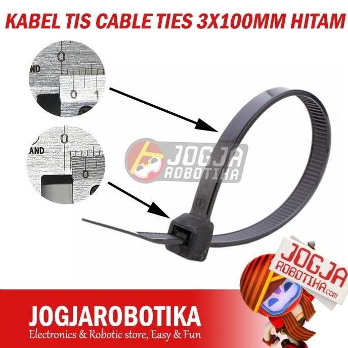 

Open DS] KABEL TIS CABLE TIES TIE 3x100 3 x 100 10CM 10 CM - HITAM 1PACK (1000pcs)