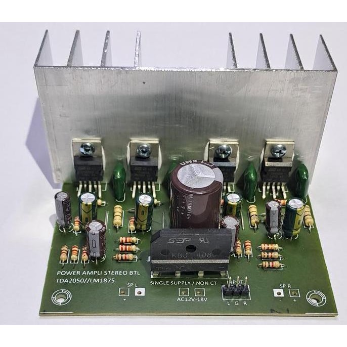 Kit Power Ampli Stereo Btl Tda2050 Single Supply/Non Ct New Stok