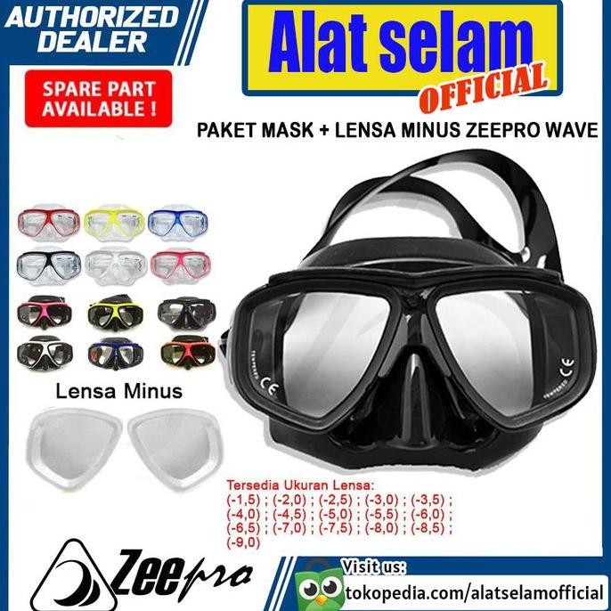 Mask Zeepro Wave Optical Lens Minus Masker Selam Diving Snorkeling